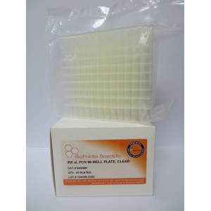 BioPointe Scientific - PCR 96-WELL PLATE, CLEAR, 200ul, Catalogue #50300N